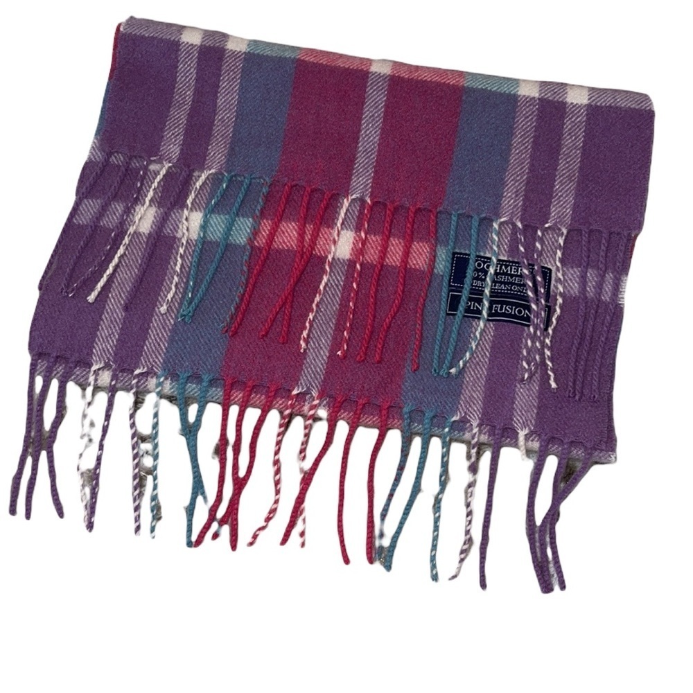 Lochmere 100% Cashmere Pink Fusion Plaid